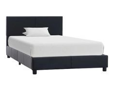 Lit 1 place simili cuir noir Nyam 100x200 cm