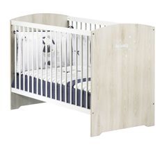 Lit 60x120 cm bois clair et blanc Smile