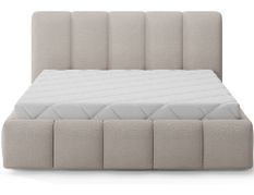 Lit adulte avec coffre de rangement Vika – Tissu capitonné