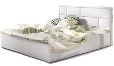 Lit adulte avec sommier Lenzo – Simili cuir rembourré