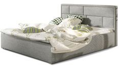 Lit adulte avec sommier Lenzo – Tissu rembourré