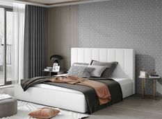 Lit adulte avec sommier Vareza – Simili cuir matelassé