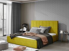 Lit adulte avec sommier Vareza – Tissu matelassé