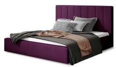 Lit adulte avec sommier Vareza – Velours matelassé