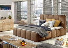 Lit adulte Vika – Velours capitonné
