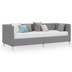 Lit avec éclairage USB Gris clair Tissu 90x200 cm 2