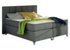 Lit boxspring 140x200 cm tissu anthracite Balfor