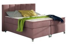 Lit boxspring 140x200 cm velours rose clair Balfor