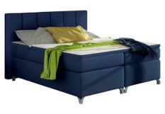 Lit boxspring 180x200 cm simili cuir bleu marine Balfor