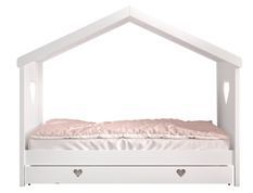 Lit cabane AMORI 90x200 – Blanc laqué