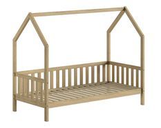 Lit cabane DALLAS 90x200 cm - Chêne massif naturel