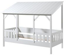 Lit cabane MILA 90x200 cm – Pin massif blanc
