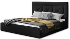 Lit design 140x200 cm velours noir Clarin