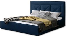 Lit design 160x200 cm velours bleu foncé Clarin