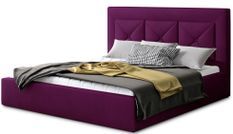 Lit design 180x200 cm velours bordeaux Clarin