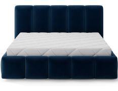 Lit coffre adulte VIKA – Lit capitonné en velours italien avec sommier relevable