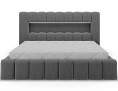 Lit coffre Luto prestige - Design tapissé velours et Led