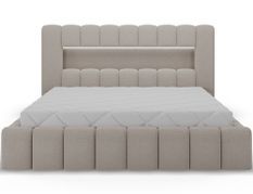 Lit coffre LUTO Prestige – Tissu bouclette, coffre de rangement & LED