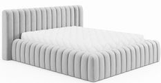 Lit coffre MADERA Prestige en tissu avec tête de lit capitonnée et sommier relevable