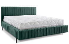 Lit coffre Plika prestige – Design et tissu doux haut de gamme pour un confort absolu