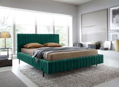 Lit coffre Plika prestige – Design et tissu doux haut de gamme pour un confort absolu