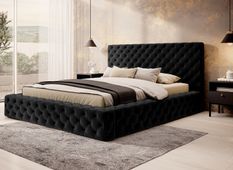 Lit coffre PRINCE en tissu capitonné – Design élégant