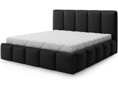 Lit coffre VIKA en simili cuir capitonné avec sommier relevable