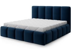 Lit coffre VIKA en velours capitonné avec sommier relevable