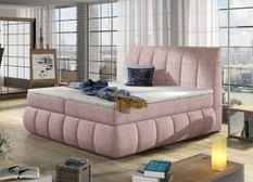Lit continental tissu rose Florencia
