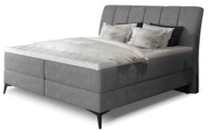 Lit continental moderne avec matelas velours gris Brato