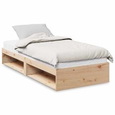 Lit de jour avec matelas 100x200 cm bois de pin massif