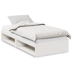 Lit de jour avec matelas blanc 90x200 cm bois de pin massif