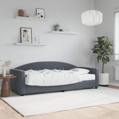 Lit de jour avec matelas gris foncé 80x200 cm velours