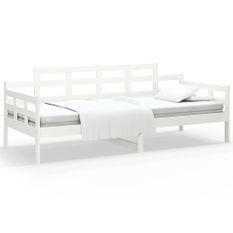 Lit de jour Blanc Bois massif de pin 90x190 cm