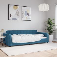 Lit de repos bleu 90x200 cm velours