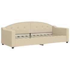 Lit de repos crème 80x200 cm tissu