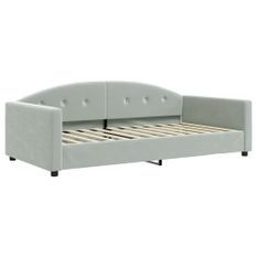 Lit de repos gris clair 100x200 cm velours