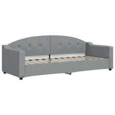 Lit de repos gris clair 80x200 cm tissu