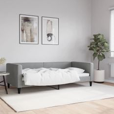 Lit de repos gris clair 90x190 cm tissu