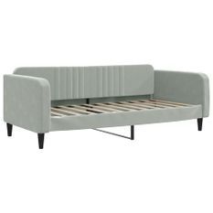 Lit de repos gris clair 90x190 cm velours