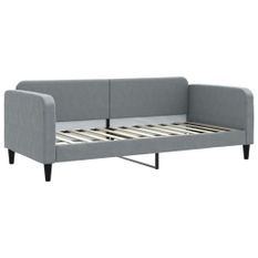 Lit de repos gris clair 90x200 cm Tissu