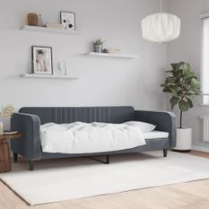 Lit de repos gris foncé 100x200 cm velours