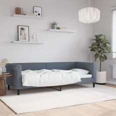 Lit de repos gris foncé 80x200 cm velours