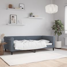 Lit de repos gris foncé 90x190 cm velours