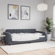 Lit de repos gris foncé 90x200 cm velours