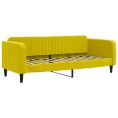 Lit de repos jaune 80x200 cm velours