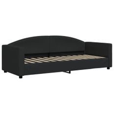 Lit de repos noir 80x200 cm tissu