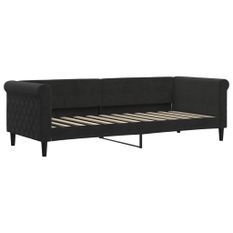 Lit de repos noir 80x200 cm velours