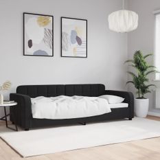 Lit de repos noir 80x200 cm velours