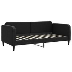 Lit de repos noir 90x190 cm tissu